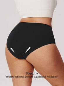 LUVLETTE Plus 2-Pack Women Underwear V-Cut Airy Comfortable Cotton Basics High-Rise Briefs