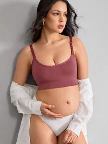 SHEIN 1 件装无缝纯色休闲孕妇内衣胸罩