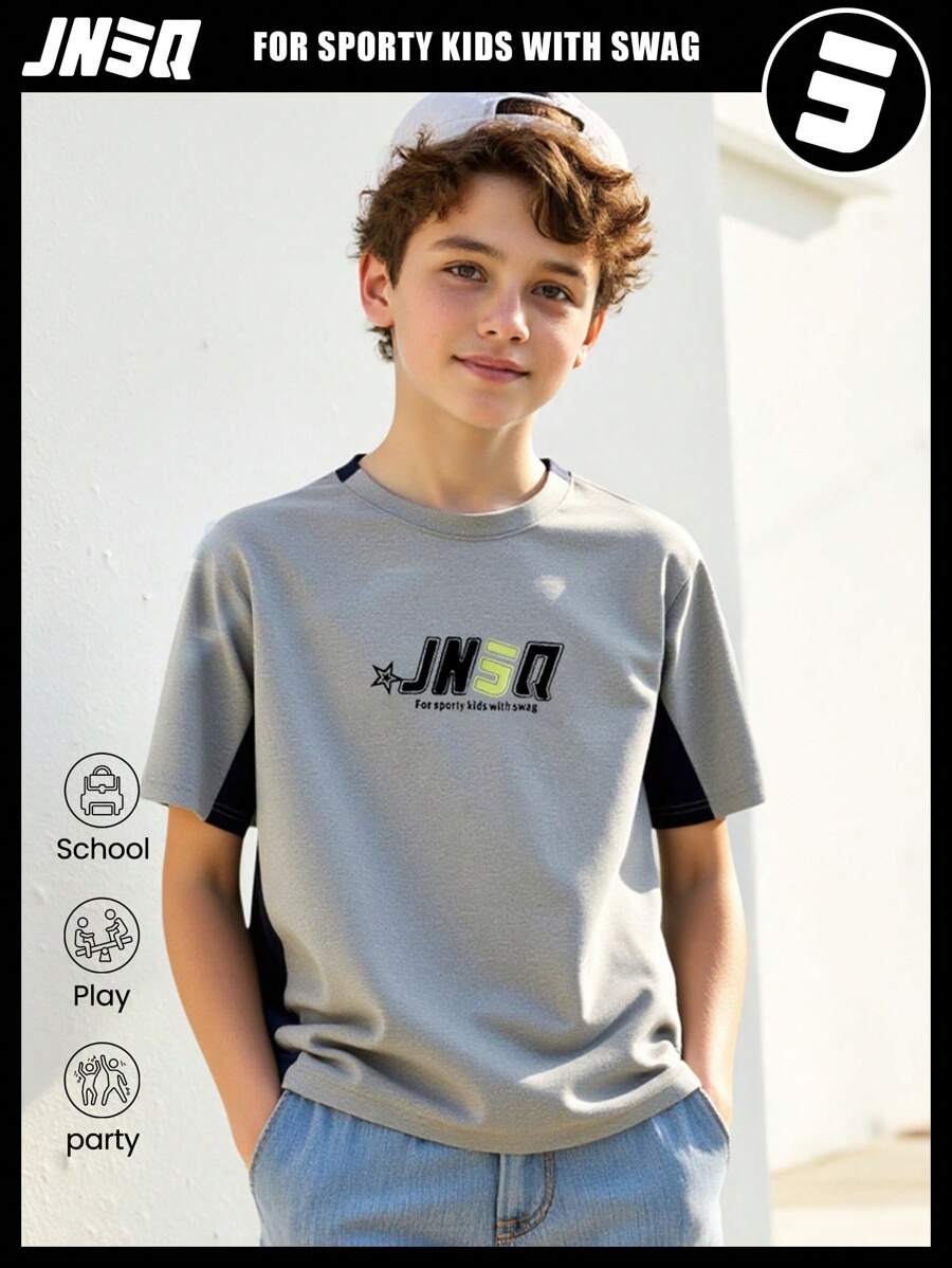 SHEIN Back To School Outdoor Sports Tops For Tween Boys - Multicolor - View 1