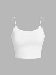 SHEIN Essnce 女士纯色细肩带简约吊带背心，日常休闲穿着