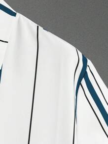 OTTIMOZO Bộ 2 áo sơ mi sọc tay ngắn và quần short màu trơn cho nam - Nhiều màu - Xem 3