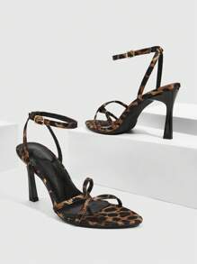 CUCCOO SZL Women's Fashion Leopard Pattern Adjustable Buckle Design High Heel Sandals - Brown - View 5