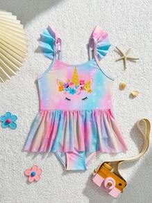 Baby Girl Fashionable Summer Swimwear - Multicolor - View 1