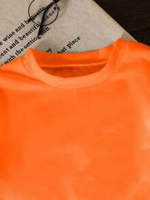 男童卡通字母印花短袖T恤和裤子休闲装 - 黑色 - 查看 3