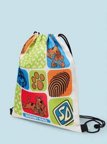 SCOOBY-DOO X SHEIN 抽绳背包，适合运动、健身、旅行、游泳、沙滩、健身房锻炼包，男女通用 - 彩色 - 查看 3