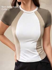 OutZeal 女士户外运动健身服吸汗紧身撞色上衣