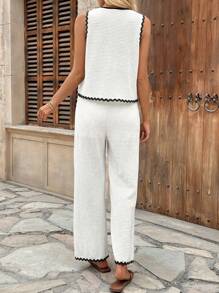 Pariaura Women Two Pieces Outfits For Daily Wear - White - View 2