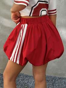 Coolane Kids Tween Girls Summer Streetwear Cute Color Block Striped Mini Bubble Skirt, Back To School ,Y2K ,Streetwear