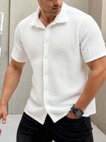 RueChic 男士柔软特殊面料时尚款常规短袖衬衫