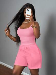 Slaydiva Women Two Pieces Outfits For Daily Wear - Pink - View 4