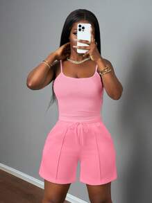 Slaydiva Women Two Pieces Outfits For Daily Wear - Pink - View 7