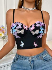 SHEIN 1 件女士内衣文胸带钢圈 - 黑色 - 查看 1