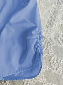 Franclia Rundhals-Design asymmetrische elegante Damenblusen