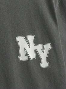 RueChic T-shirt casual à col rond à manches courtes avec graphique lettrée pour hommes, été