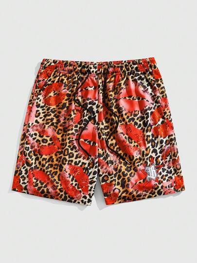 Street Life Men's Breathable Mesh Leopard Printed Shorts For Spring And Summer