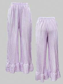 INAWLY Women Plaid Pants, Fashion Suitable For Summer Fall Cloth For Women - Purple - View 2