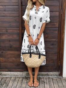 EMERY ROSE Robe mi-longue pour femme, mode pour l'été