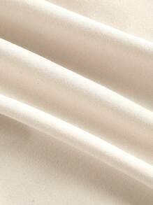 SHEIN X Hannahelzahed SHEIN MOD Elegant Ivory One-Shoulder Bodycon Maxi Dress With Pleated Strap And Decorative Gold Brooch, Ruched Detailing, Fitted Silhouette, Floor-Length, Evening Gown, Formal Occasion, Wedding Guest, Cocktail Party, Sophisticated, Chic, Timeless, Feminine, Luxurious, Comfortable Stretch Fabric, Glamorous, Stylish, Classic, Versatile, Statement Piece - Apricot - View 4