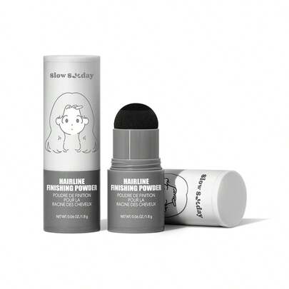 Slow Sunday Hairline Finishing Powder, Black, Cover Roots, Fill In Sparse Spots, Multiple Color Options, Suitable For All Hair Types, Good Choice For Wedding, Vacation, Beach, Travel Essentials, Suitable For Summer Hair Coloring