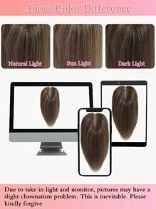 Hair Toppers for Women Real Human Hair Upgraded Lace Base No Bangs Hair Pieces for Thinning Hair Topper for Adding - S6 - View 7