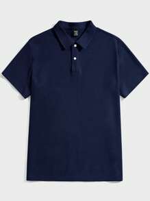 SWAVVY Slim Fit Men's Casual Knit Short Sleeve Polo Shirt, Suitable For Everyday Wear