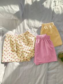 Comfortcana 3件套女士休闲夏季短裤套装 - 黃色 - 查看 4