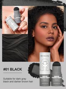 Polvo de acabado para rayitas, negro, cubrir raíces, rellenar manchas escasas, múltiples opciones de color, adecuado para todo tipo de cabello, ideal para vacaciones, fiestas, viajes, actividades al aire libre, moda Y2k y cosplay, para el día de San Valentín, regalo de San Valentín, adecuado para el cuidado personal de primavera - Gris Oscuro - Ver 4