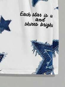 Manfinity Homme Men's Casual Star Graphic T-Shirt Set - White - View 7