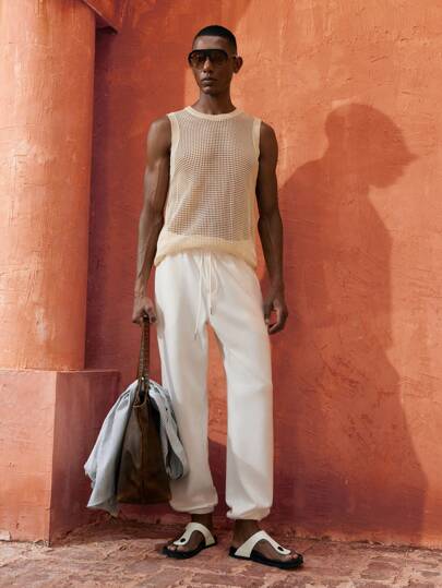 Maija 2025春夏新品男士松紧腰抽绳宽松休闲运动裤，适合度假、派对、婚礼、音乐节、毕业典礼、日常穿着、街头风格