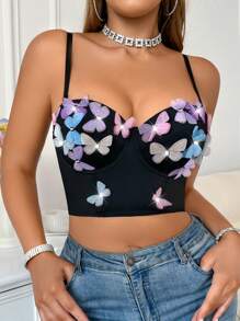 SHEIN 1 件女士内衣文胸带钢圈 - 黑色 - 查看 3