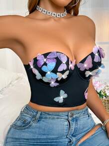 SHEIN 1 件女士内衣文胸带钢圈 - 黑色 - 查看 6