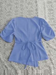 Franclia Rundhals-Design asymmetrische elegante Damenblusen