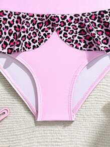 1pc Young Girls Cartoon Kitty Pattern Swimsuit, Suitable For Summer Beach - Multicolor - View 5