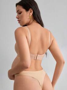 SHEIN BloomMama Maternity Seamless Nursing Bra, Solid Color