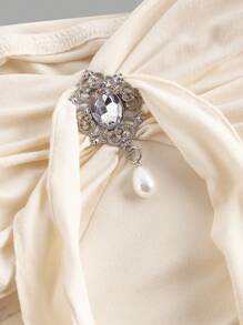 SHEIN MOD 女士胸部褶饰可爱合身吊带背心，夏季服装