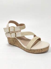 Styleloop Women's Fashion Casual Platform Wedge Sandals - Apricot - View 1