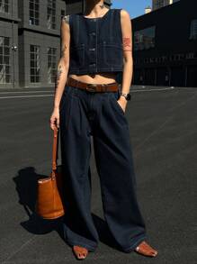 DAZY Women Denim Two Pieces Outfits - Blue - View 2