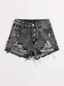 Denim Shorts, Minimalist & Fashionable, Suitable For Summer Shorts For Women Jeans - Black - View 3