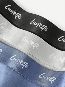 LUVLETTE Plus 3-Pack Women Plus Airy Comfortable Cotton Logo High-Rise Basic Boyshorts Underwear Boxers Lingerie As Outerwear Also Suitable For Teen Girl & Young & Kid