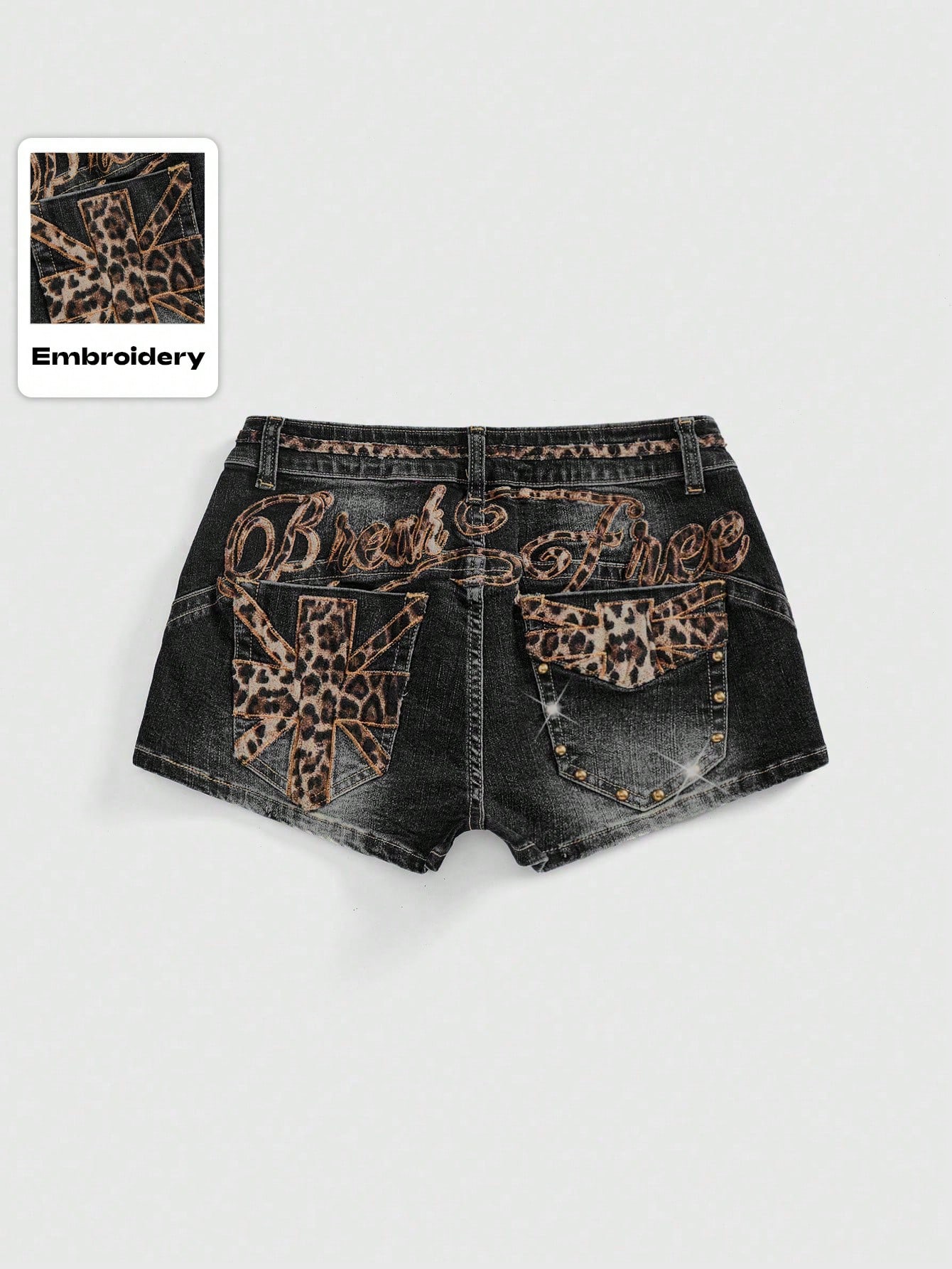 Our Grunge Punk Women Y2K Party Denim Shorts With Low Waist