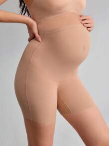 BloomMama Bragas casuales de color liso de cintura alta para maternidad