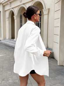 SHEIN Essnce Y2K Streetwear 2pcs Matching Set: Oversized Shirt & Slim Black Bodysuit Shorts - Women's Athleisure Outfits For Airport Travel, Summer Casual (Tracksuit Set) Pink