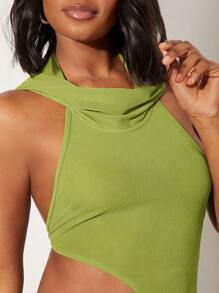 NYA SZN Lễ hội âm nhạc Asymmetrical Backless Hood Summer Top Music Festival Elegant Vacation Spring Break Western Country Concert dành cho phụ nữ - màu xanh lá - Xem 5