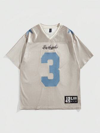 Prep Herren V-Ausschnitt Kurzarm T-Shirt, modisch für den Sommer