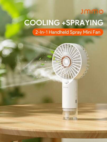 JMMO Portable Fan With Spray Humidifier USB Rechargeable Fan With Water Mist, Lightweight Handheld Mini Fan For Makeup Office Travel Camping Indoor Outdoor Back To School Holiday Vacation Summer Essentials, White