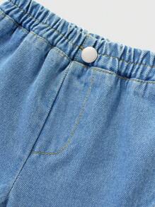 Pantalones vaqueros de niño corte recto lavado azul, versátiles y cómodos, nueva llegada primavera/verano 2025, adecuados para uso diario