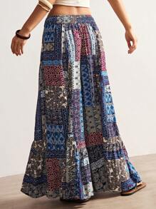 Bohemela Woven Printed Loose Wide Leg Women Pants,Bohemian Clothes