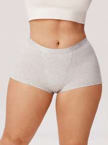 LUVLETTE Plus 3-Pack Women Plus Airy Comfortable Cotton Logo High-Rise Basic Boyshorts Underwear Boxers Lingerie As Outerwear Also Suitable For Teen Girl & Young & Kid