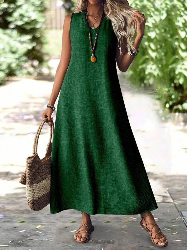 Plus Size Women Simple Long Commuter Dress