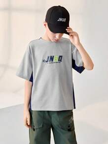 SHEIN Back To School Outdoor Sports Tops For Tween Boys - Multicolor - View 3